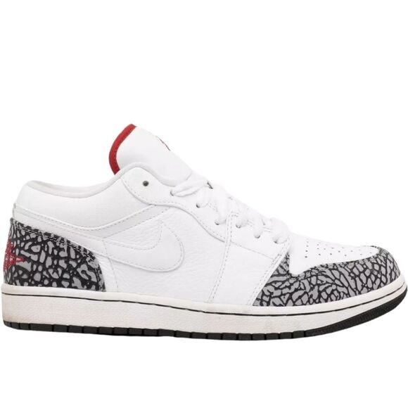 Air Jordan Phat Low White Red Cement Grey Elephant Print